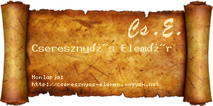 Cseresznyés Elemér névjegykártya